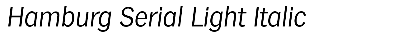 Hamburg Serial Light Italic